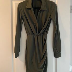 Lulu's Olive Long Sleeve Dress